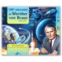 MOÇAMBIQUE - ANO 2013 - CENTENÁRIO ANIVERSÁRIO DE VON BRAU,BLOCO MINT