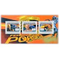 GUINÉ REPÚBLICA - PORSCHE HOMENAGEM A FERDINANDO,SÉRIE COM 3 SELOS MINT - ANO 2013 