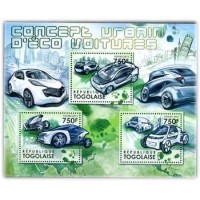 TOGO - ANO 2013 - AUTOS ECOLÓGICOS, SÉRIE COM 3 SELOS MINT