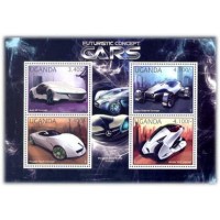 UGANDA - ANO 2013 UGANDA - AUTOS FUTURÍSTICOS,SÉRIE COM 4 SELOS MINT