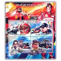 GUINÉ BISSAU - AUTOMOBILISMO FÓRMULA 1 SCHUMACH,SÉRIE COM 4 SELOS MINT - ANO 2013 