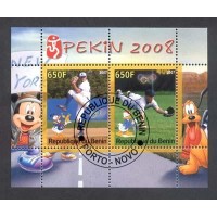 Benin - Olimpiada Pekin Baseball Disney - BLOCO