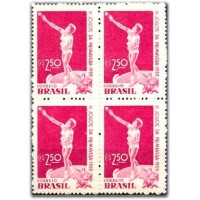 C-0439Y - 1959 - 11° JOGOS DA PRIMAVERA NO RIO DE JANEIRO - ARREMESSO DE PESO FEMININO - MARMORIZADO - QUADRA - MINT - GOMADA - RHM R$ 480,00 (96 UFs X R$ 5,00)