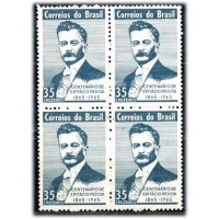C-0529Y - 1965 - 100 ANOS DO NASCIMENTO DE EPITÁCIO PESSOA - EX.PRESIDENTE DA REPÚBLICA - MARMORIZADO - QUADRA - MINT - GOMADA - RHM R$ 240,00 (48 UFs X R$ 5,00)