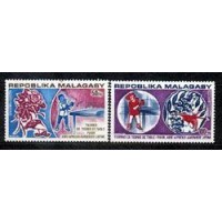 MADAGASCAR AEREO - Y Ae 137/38 (1974) - TORNEIO DE TÊNIS DE MESA - SERIE 2 SELOS MINT 