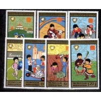 MONGOLIA - Y 1515/18 (1987) - ANO INTERNACIONAL DA PAZ - SERIE 7 SELOS MINT