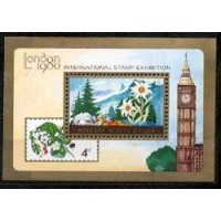 MONGOLIA - Y B 65 (1980) - LONDON 980 - EXPO FILATELICA INTERNACIONAL - FLORES - BLOCO MINT