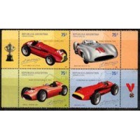 ARGENTINA -  Y 2364/67 (2001) - CARROS DE CORRIDA - SERIE 4 SELOS MINT EM QUADRA