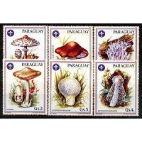 PARAGUAY - Y2144/49 (1985) - COGUMELOS E EMBLEMA DO ESCOTISMO - SERIE 6 SELOS MINT