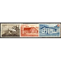 SUIÇA - Y R 0429+430+431 (1946) CASAS DE FAZENDA E MANSÃO - 3 SELOS USADOS DE SÉRIE DE 4 