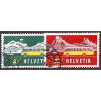 SUIÇA - Y 0537/538 (1953) CORREIOS AUTOMOTIVOS SUIÇOS - SÉRIE 2 SELOS USADOS