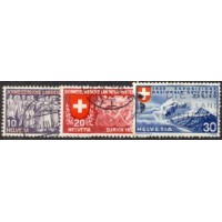 SUIÇA - Y 0326/328 (1939) EXPOSIÇÃO NACIONAL DE ZURICH COM LEGENDA EM ALEMÃO - 3 SELOS USADOS 