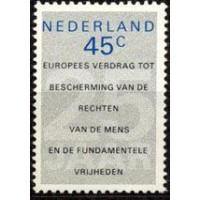 HOLANDA - Y 1090 (1978) 25º ANIVERSÁRIO DA ENTRADA EM VIGOR DA CONVENÇÃO EUROPÉIA, RELATIVOS AOS DIREITOS DO HOMEM- TEXTO- SELO MINT