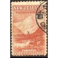NOVA ZELANDIA - Y 82 (1891-95) MONTE COOK - 5s VERMELHÃO, FECHO DE SÉRIE - USADO 