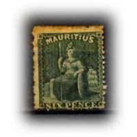 MAURITIUS - Y 17 (1859-1861) FIGURA ALEGÓRICA DA GRAN BRETANHA - 6P AZUL - NOVO