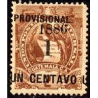 GUATEMALA - Y 43 (1886) QUEIXAL COM SOBRECARGA- PROVISIONAL 1886 1 UM CENTAVO 