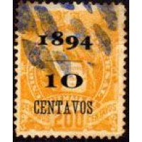 GUATEMALA - Y 56 ( 1894) QUEIXAL COM SOBRECARGA 1894 -20c SOBRE 200c - 1 SELO ( FECHO DE SÉRIE ) DE SÉRIE DE 5 - USADO