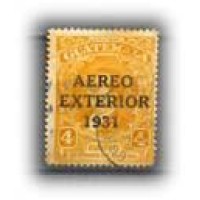 GUATEMALA - SERVIÇO - Y A-12 (1931) SELO DE 1929  4 C. AMARELO ( PERSONALIDADE ) COM SOBRECARGA AÉREO EXTERIOR 1931