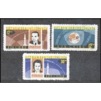 VIETNAM DO NORTE - Y 360/62 (1964) - VOSTOK VI - SERIE 3 SELOS MINT - EMITIDOS SEM GOMA