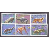 VIETNAM DO NORTE - Y 535/40 (1967) - ANIMAIS SELVAGENS - SERIE 6 SELOS MINT - EMITIDOS SEM GOMA