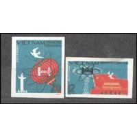 VIETNAM DO NORTE - Y 557/58 (1967) - PRIMEIRA BOMBA H CHINES - SERIE 2 SELOS MINT NÃO DENTEADOS - EMITIDOS SEM GOMA