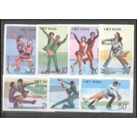 VIETNAM - Y 883/89 (1988) - PATINAGEM ARTISTICO - SERIE 7 SELOS MINT NÃO DENTEADOS