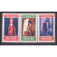 BULGARIA - Y 2504/06 (1979) - 80º ANIVERSARIO DO PINTOR DETSKO USUROV - PINTURAS - SERIE 3 SELOS MINT