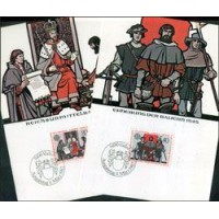 LIECHTENSTEIN - 2 MAXIMOS POSTAIS COM A SERIE Y 732/33 (1982) -TEMA EUROPA  FATOS HISTORICOS