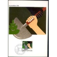 LIECHTENSTEIN - MAXIMO POSTAL COM O SELO Y 768 (1983) - AJUDA HUMANITARIA  - PLANTAÇÃO SIMBOLICA DE UMA ARVORE