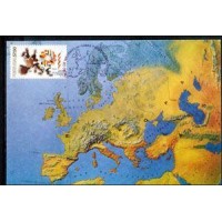 PORTUGAL - MAXIMO POSTAL COM O SELO Y 1655 (1986) - ADMISSÃO DO PORTUGAL E ESPANHA NA COMUNIDADE ECONÔMICA EUROPÉIA