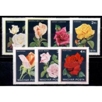 HUNGRIA - Y 2806/2012 (1982) FLORES - ROSAS DIVERSAS - SÉRIE COM 7 SELOS MINT