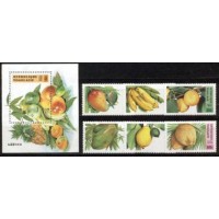 TOGO - Y 1562/1566A+B-114A (1997) FRUTAS DIVERSAS - SÉRIE 6 SELOS E BLOCO MINT