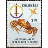 COLOMBIA - Y 0778 (1980) LIGA COLOMBIANA DA LUTA CONTRA O CÂNCER SELO NOVO SEM GOMA
