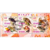 CONGO - CORUJAS 2013 - SÉRIE COM 6 SELOS,EMITIDO EM FOLHINHA