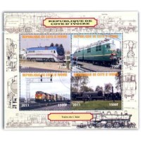 COSTA DO MARFIM - ANO 2011 - TRENS DA ÁSIA - SERIE 4 SELOS USADOS EMITIDOS EM FOLHINHA