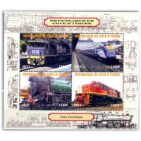 COSTA DO MARFIM - ANO 2011- TRENS DA AUSTRÁLASIA - SERIE 4 SELOS USADOS EMITIDOS EM FOLHINHA