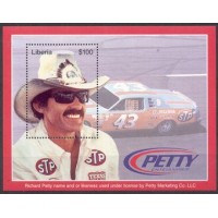 LIBÉRIA - RICHARD PETTY - AUTIMOBILISMO - CORRIDA DE AUTOMÓVEL - BLOCO MINT