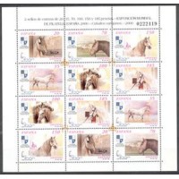 ESPANHA - CAVALO - EXPOSIÇÃO MUNDIAL DE FILATELIA ESPANHA 2000 (Yt. 3290/95) FOLHINHA