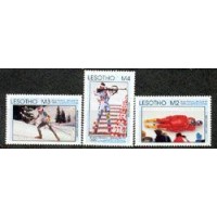 LESOTHO OLIMPÍADA DE INVERNO 1992 - Y 1029/31 (1992) - OLIMPIADA DE INVERNO A ALBERTVILLE - SERIE 3 SELOS MINT