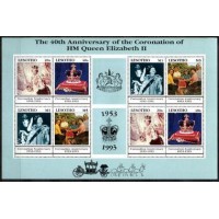 LESOTHO - REALEZA - ANO 1993 LESOTO - 40º ANIVERARIO DA COROAÇÃO DA RAINHA ELISABETH II - BLOCO MINT
