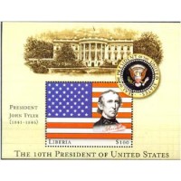 LIBÉRIA - 10° PRESIDENTE DOS USA-JOHN TYLER (1841/1845) 2001 - BLOCO MINT - ANO 2013 