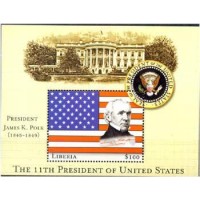 LIBÉRIA - 4° PRESIDENTE DOS USA-JAMES K.POLK (1845/1849) 2001 - BLOCO MINT - ANO 2013 