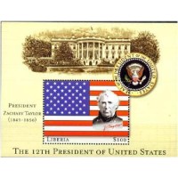 LIBÉRIA - 12° PRESIDENTE DOS USA-ZACHARY TAYLOR (1849/1850) 2001 - BLOCO MINT - ANO 2013