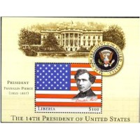 LIBÉRIA - 14° PRESIDENTE DSO USA-FRANKLIN PIERCE (1853/1857) 2001 - BLOCO MINT - ANO 2013 