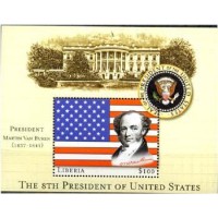 LIBÉRIA - 8° PRESIDENTE DOS USA-MARTIN VAN BUREN (1837/1841) 2001 - BLOCO MINT - ANO 2013 