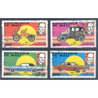 MALI - 1987 - AUTOMÓVEIS ANTIGOS / MORDERNOS - 4 VALORES - CARIMBADO 