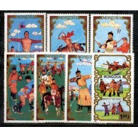 MONGOLIA - ESPORTES NACIONAIS - 1988 - Y 1613/19 (1988) - SERIE 7 SELOS MINT