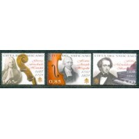 VATICANO - MUSICISTAS FAMOSOS - HANDEL, HAYDN, MENDELSSON- SERIE 3 SELOS MINT