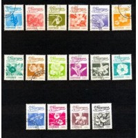 NICARÁGUA - Y 1386/401 ANO 1985 - SÉRIE CORRENTE - FLORES DIVERSAS - ENTRE OUTRAS, VÁRIAS ORQUÍDEAS -SÉRIE 16 SELOS USADOS