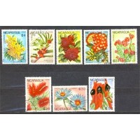 NICARÁGUA - Y 1513+AE DO ANO 1988 - FLORES DIVERSAS - SÉRIE 8 SELOS USADOS